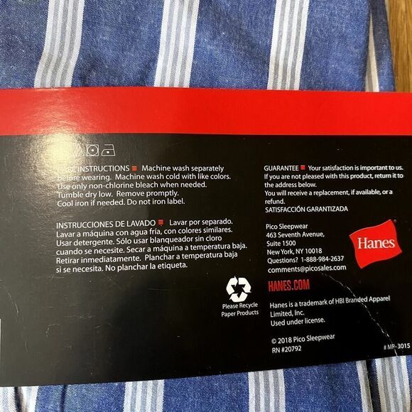 Hanes Short Sleeve Crew & Woven Pant Set Oatmeal Heather Medium - Picture 8 of 10